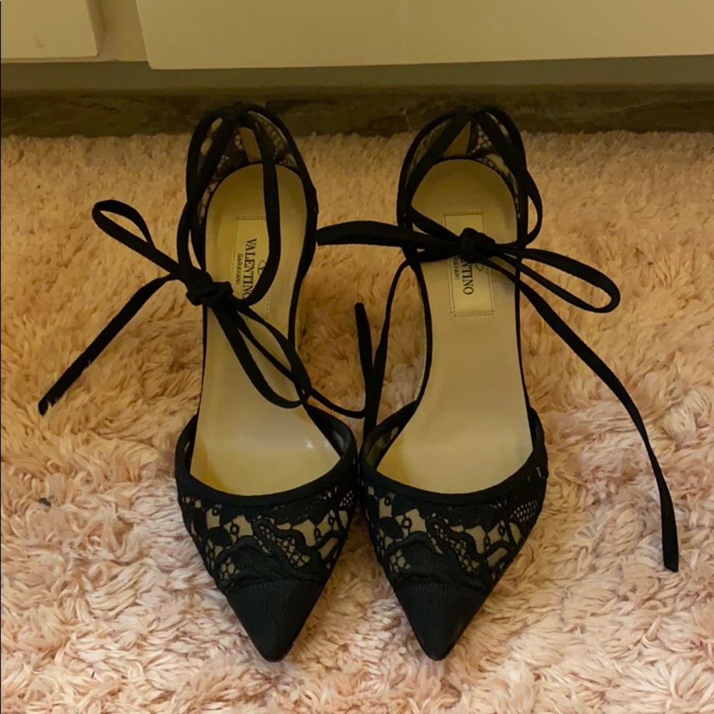 Valentino Lace Espadrille Wedges